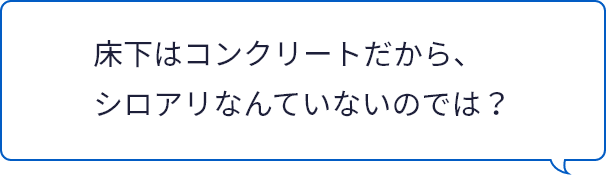 床下はコンクリートだから、シロアリなんていないのでは？