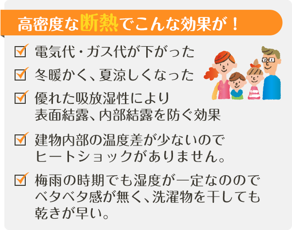 高密度な断熱でこんな効果が！